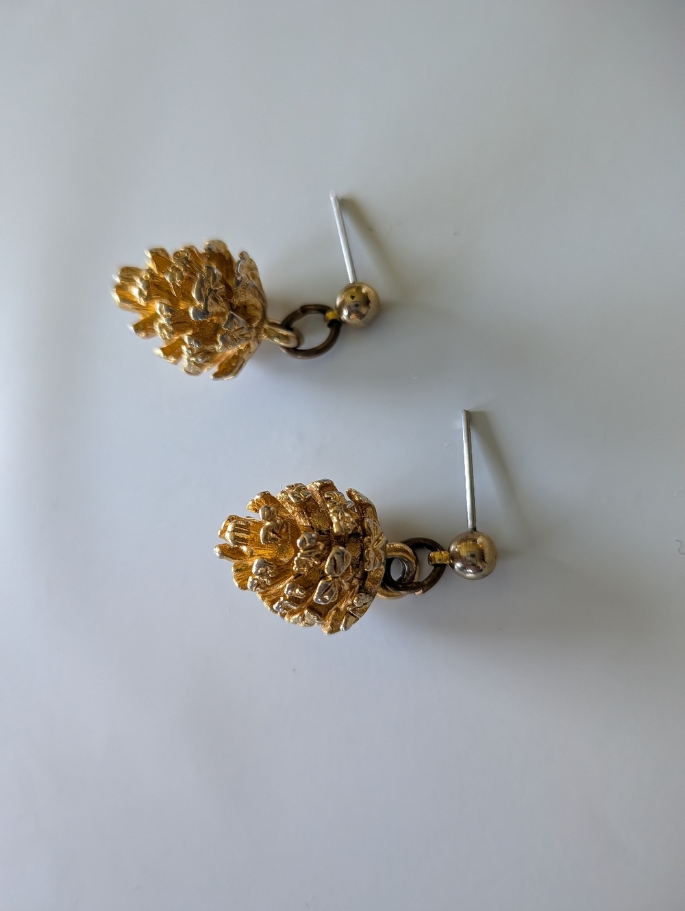 Gold Pinecone Pendant Necklace and Earrings Set - Picture 5 of 13